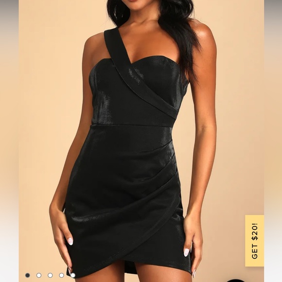 One Shoulder Asymmetrical Mini Dress - Picture 2 of 7